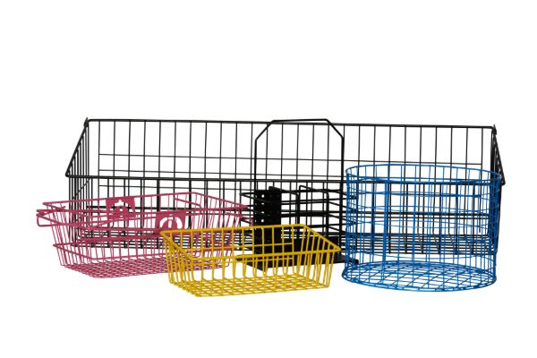 Wire baskets and wire shelves